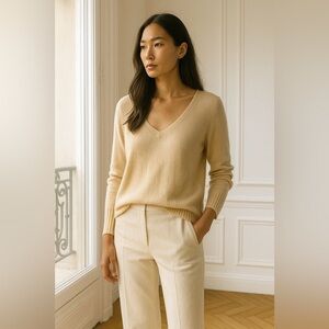 Babaton v-neck cashmere wool blends sweater size s